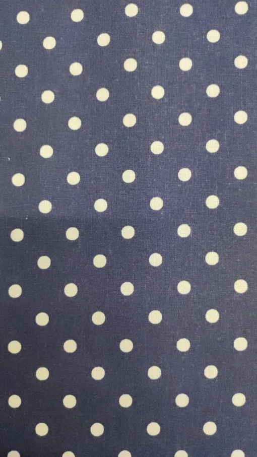 Tissu 100% Coton | Basic | Bleu foncé | Boule blanche