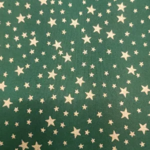 Tecido Algodão | 100% Algodão | Estampado Natal | Estrela (Verde)