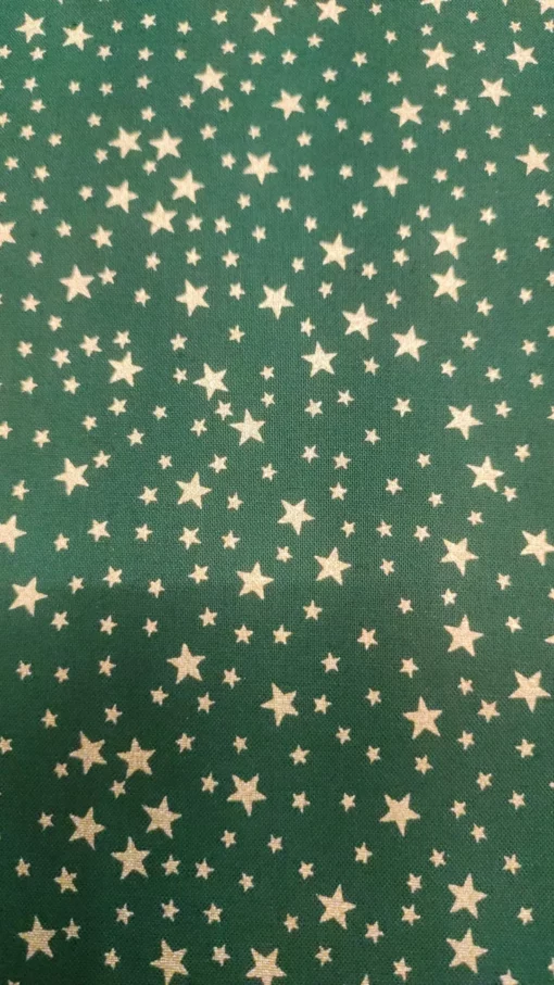Tecido Algodão | 100% Algodão | Estampado Natal | Estrela (Verde)