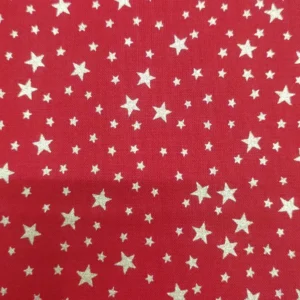 Tecido Algodão | 100% Algodão | Estampado Natal | Estrela (Vermelho)