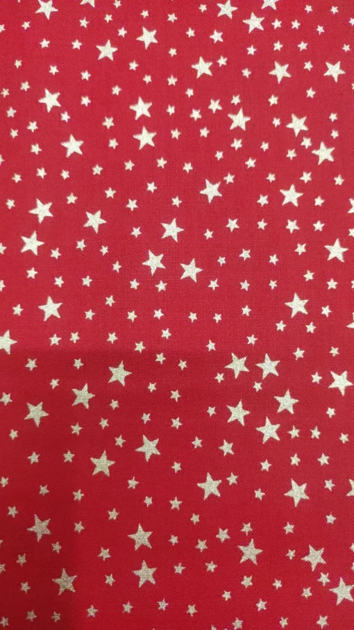 Cotton Fabric | 100% Cotton | Christmas Print | Star (Red)