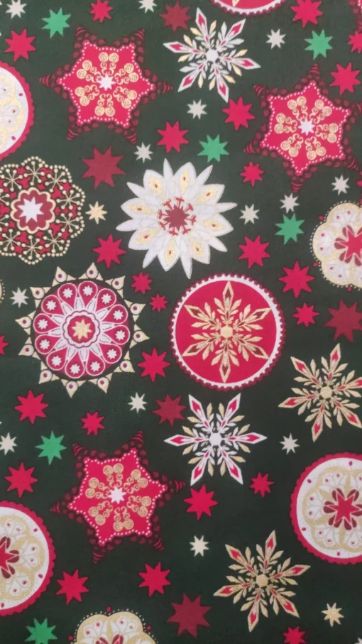 Cotton Fabric | 100% Cotton | Christmas Print | Snowflake