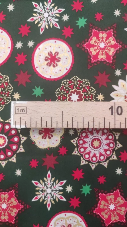 Tecido Algodão | 100% Algodão | Estampado Natal | Floco de Neve - Image 2