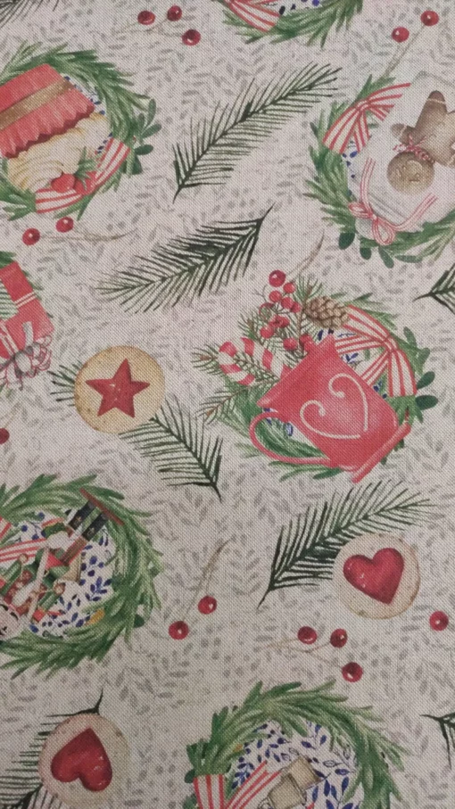 Tecido Loneta  | Natal | Estopa de Linho | Decoração de Natal