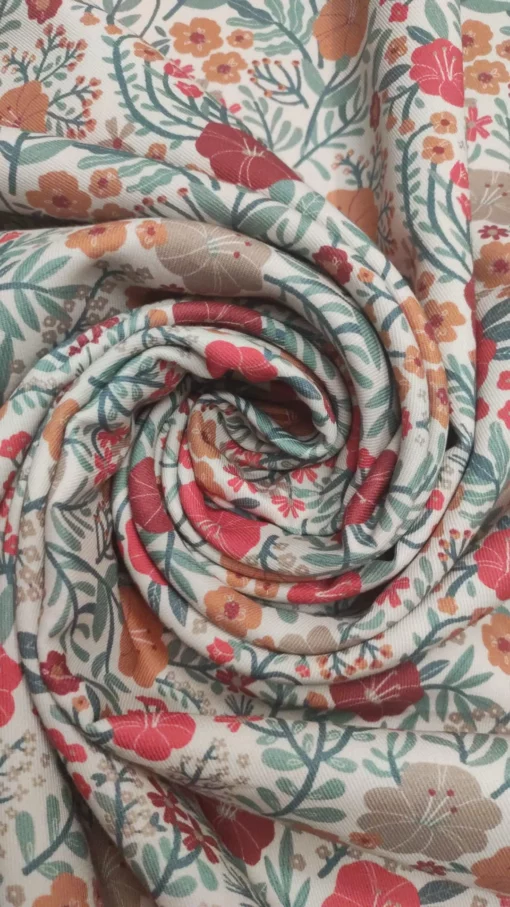 Tecido Vaiela | 100% Algodão Orgânico | Floral - Image 3