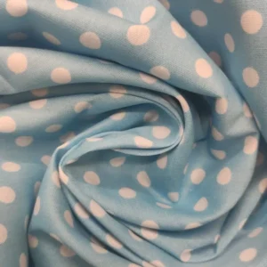 Tecido 100% Algodão | Básico | Bolas | Azul Celeste