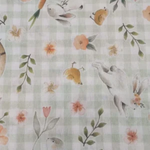 Tecido Loneta |  Estampado | Páscoa | Coelhos
