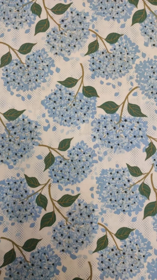 Tecido 100% Algodão | Estampado | Floral | Hortênsia