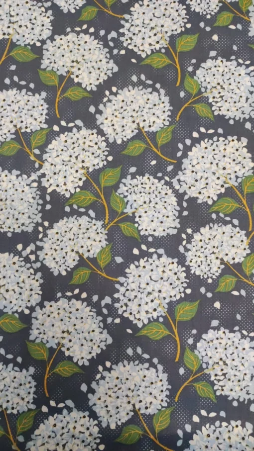 Tecido 100% Algodão | Estampado | Floral | Hortênsia