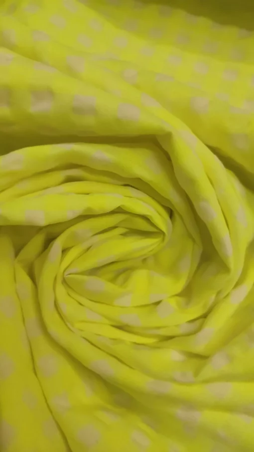 Tecido Algodão/Poliéster | Estampado | Xadrez Vichy 6MM | Amarelo Fluorescente – Image 4