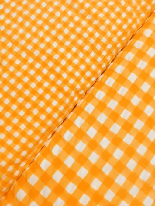 Tecido Algodão/Poliéster | Estampado | Xadrez Vichy 12MM | Laranja Fluorescente - Imagen 4
