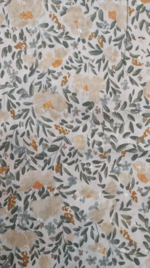 Tecido Confeção | Vestuário | Plumeti de Viscose | Estampado | Floral