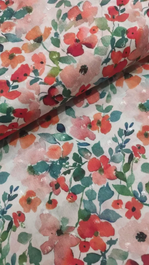 Tecido Confeção | Vestuário | Plumeti de Viscose | Estampado | Floral - Image 5