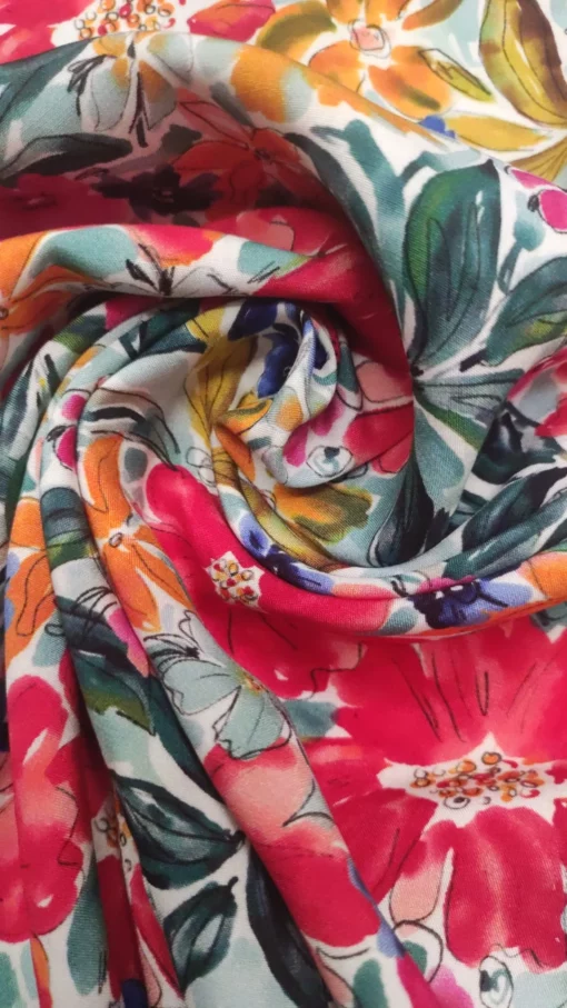 Tecido Confeção | Vestuário | Viscose | Digital | Floral - Imagen 2
