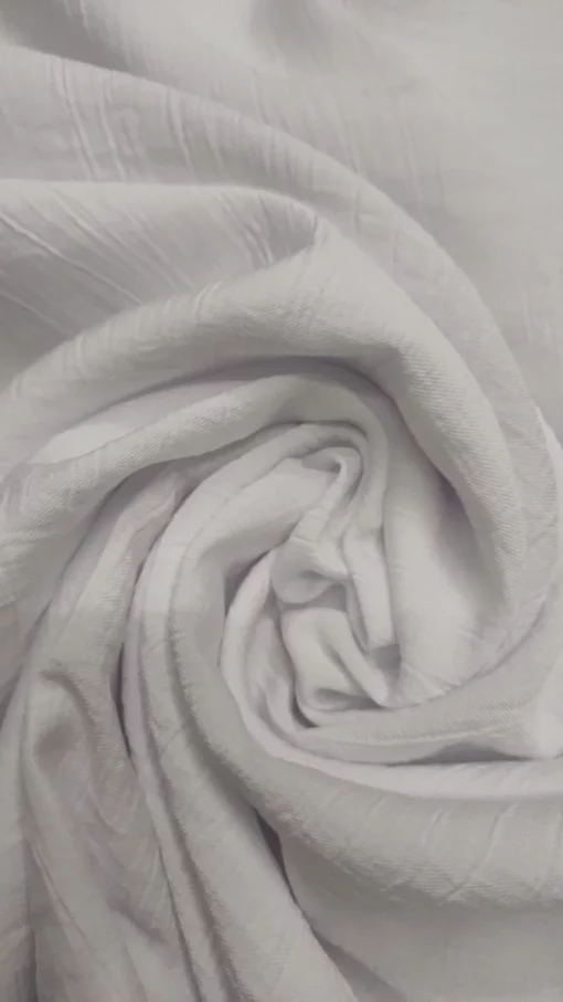 Tecido Viscose | Crinkle (Enrugado) | Liso | Branco (002)