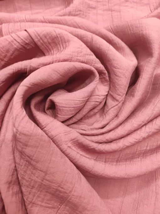 Tecido Viscose | Crinkle (Enrugado) | Liso | Rosa Velho (006)