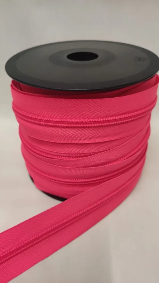 Fecho Zipper | Malha 5 | Rosa Fluorescente 738