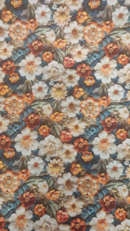 Tecido 100% Algodão | Estampado 3D | Floral