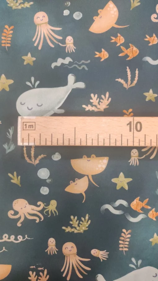 Tecido 100% Algodão | Poppy | Estampado Infantil | Baleias - Imagen 3