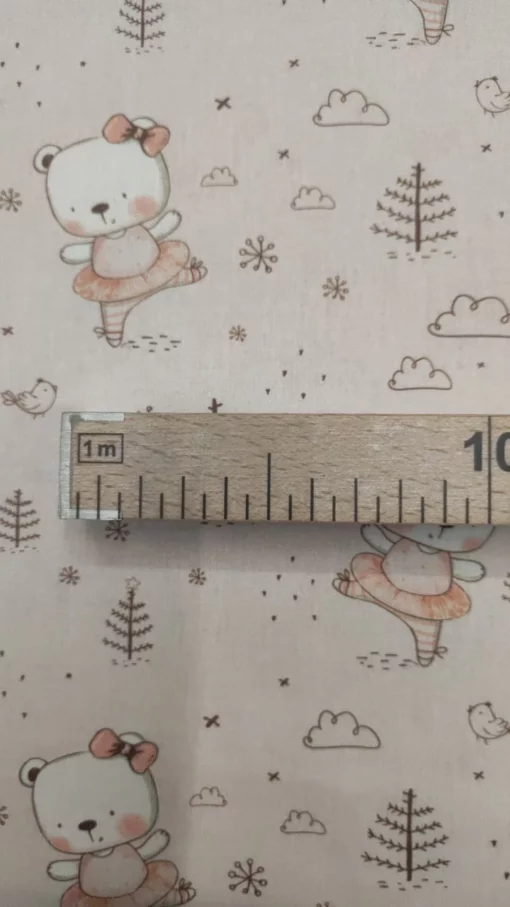 Tecido 100% Algodão | Estampado Infantil | Ursinha Bailarina - Imagen 3