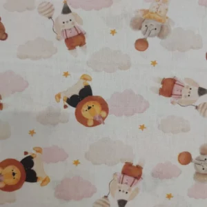 Tecido 100% Algodão | Estampado Infantil | Nuvens na Selva