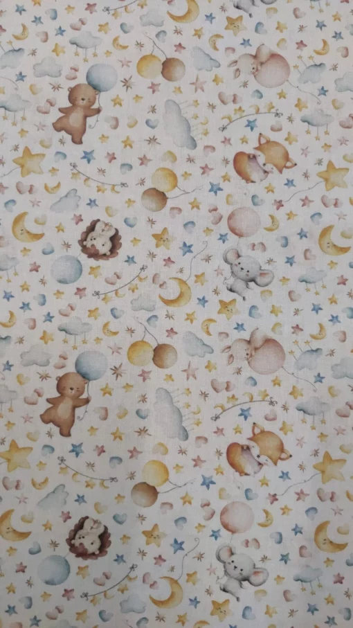 Tecido 100% Algodão | Estampado Infantil | Animais do Bosque