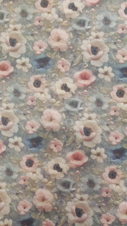 Tecido 100% Algodão | Estampado 3D | Floral