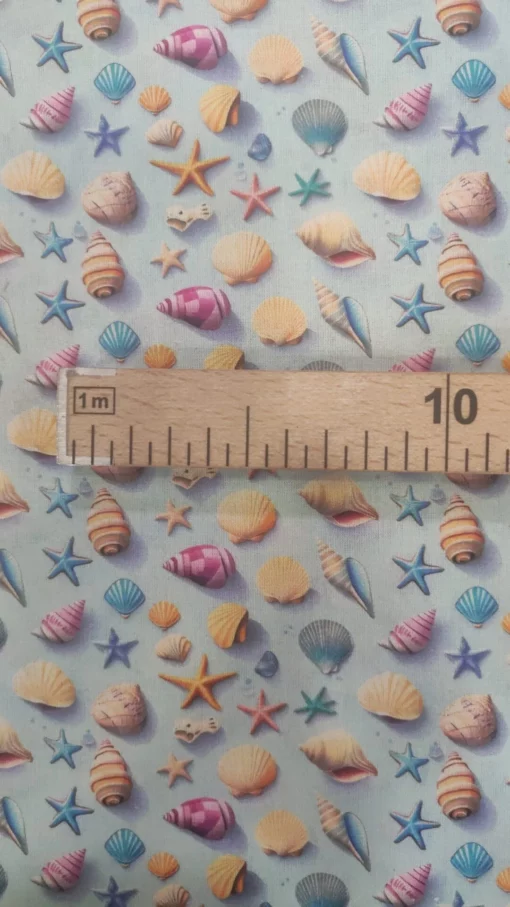 Tecido 100% Algodão | Estampado | Conchas - Imagen 3