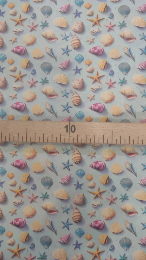 Tecido 100% Algodão | Estampado | Conchas - Imagen 2