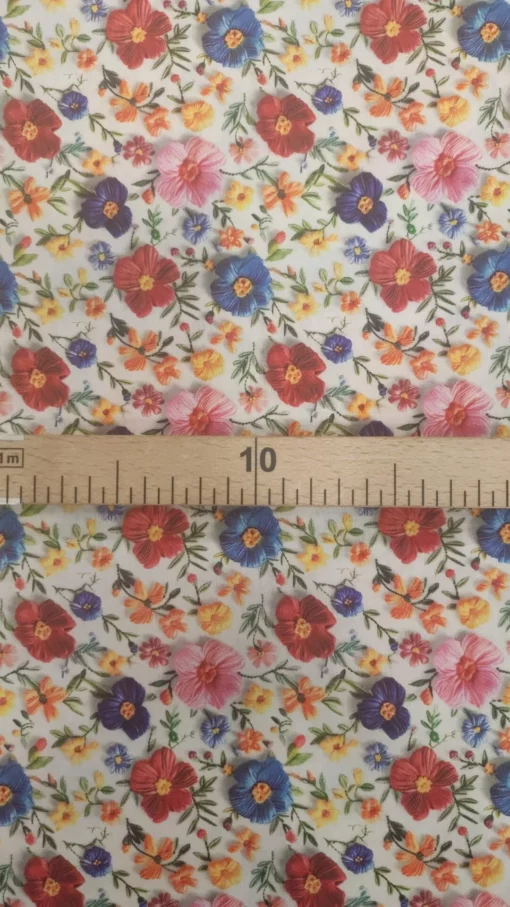 Tecido 100% Algodão | Estampado 3D | Floral Bordado - Imagen 2