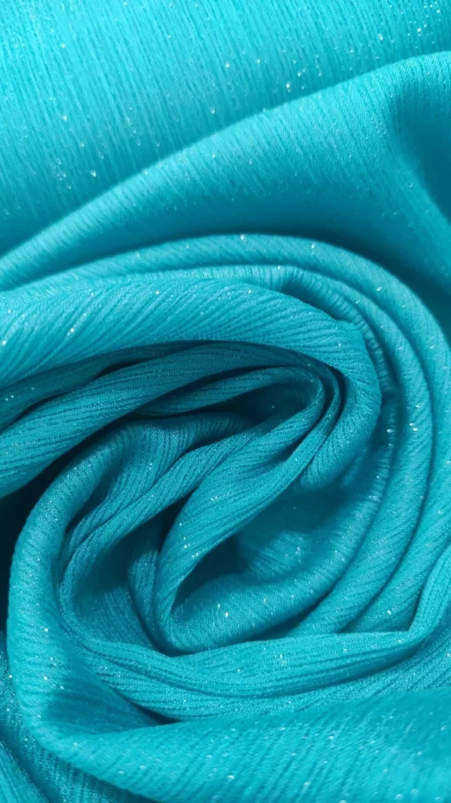 Tecido Confeção | Vestuário | Chiffon com Brilhantes | Menta