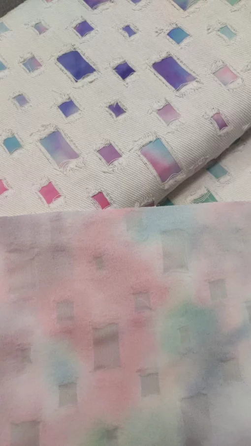 Tecido Confeção | Vestuário | Ganga Rasgada | Forro Tie-Dye – Image 3