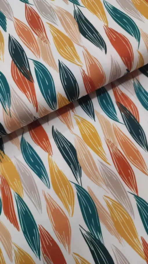 Tecido Confeção | Vestuário | Malha Viscose Estampada | Folhas - Image 3