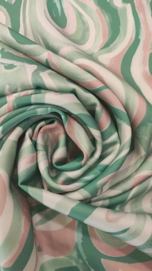 Tecido Confeção | Vestuário | Malha Viscose Estampada | Abstrato - Image 2