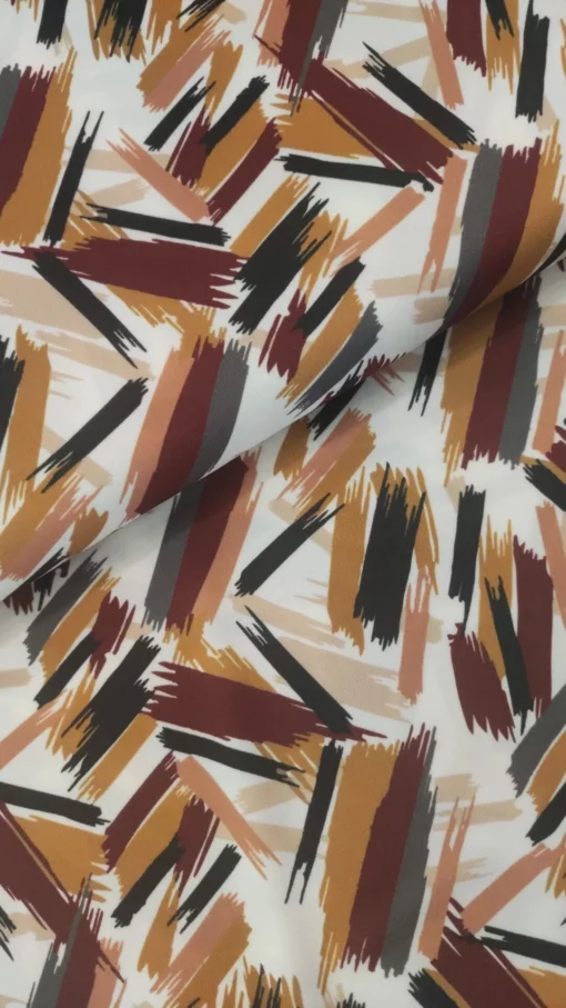 Tecido Confeção | Vestuário | Malha Viscose Estampada | Abstrato - Image 4