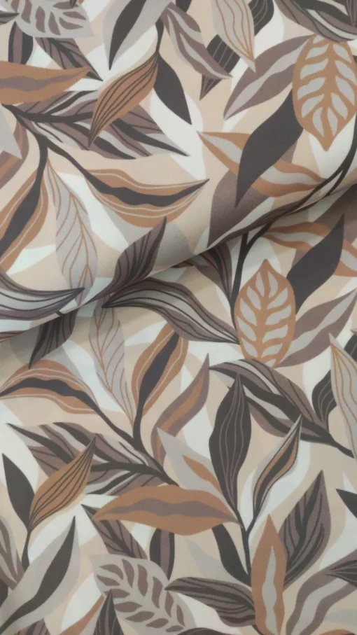 Tecido Confeção | Vestuário | Malha Viscose Estampada | Folhas - Image 3