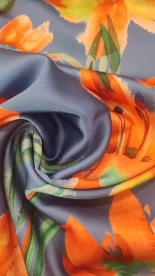 Tecido Confeção | Vestuário | Seda Acetinada | Floral – Image 3