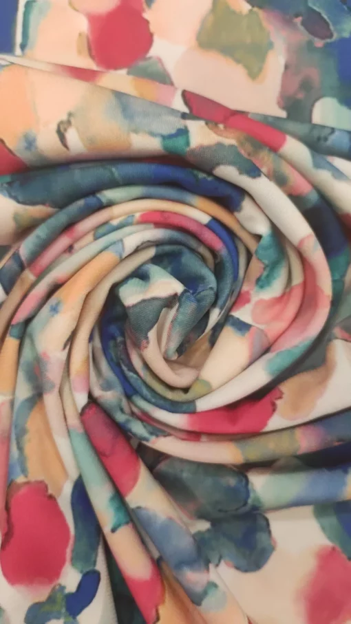 Tecido Confeção | Vestuário | Malha Viscose Estampada | Abstrato - Image 3