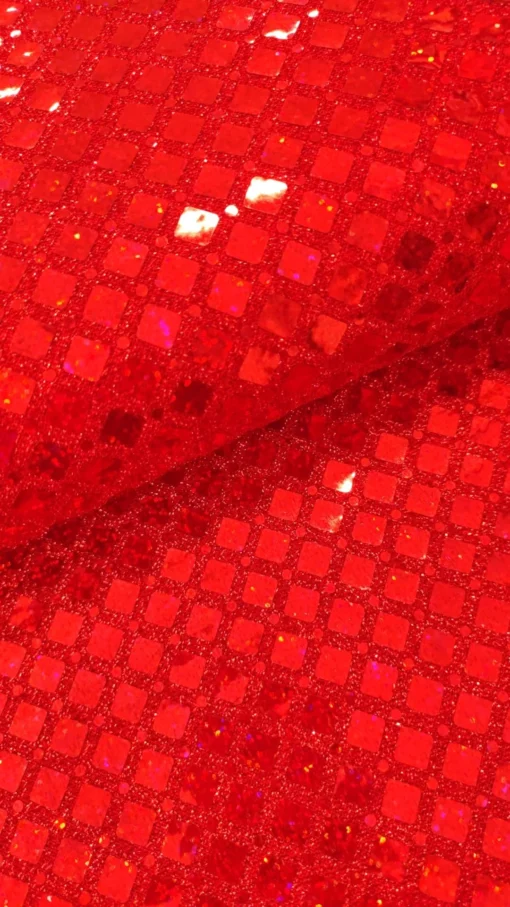Tecido Lantejoula | Carnaval | Holográfica | Vermelho - Imagen 3