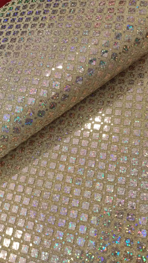 Tecido Lantejoula | Carnaval | Holográfica | Dourado - Imagen 3