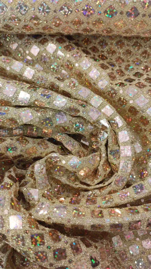 Tecido Lantejoula | Carnaval | Holográfica | Dourado