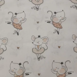 Tecido 100% Algodão | Estampado Infantil | Ratinha Bailarina