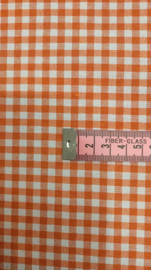 Tecido 100% Algodão |  Xadrez | Laranja(Pequeno) – Image 3