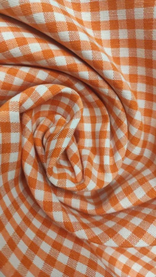 Tecido 100% Algodão |  Xadrez | Laranja(Pequeno) – Image 2