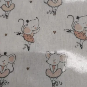 Tecido Plastificado | Estampado Infantil | Ratinha Bailarina