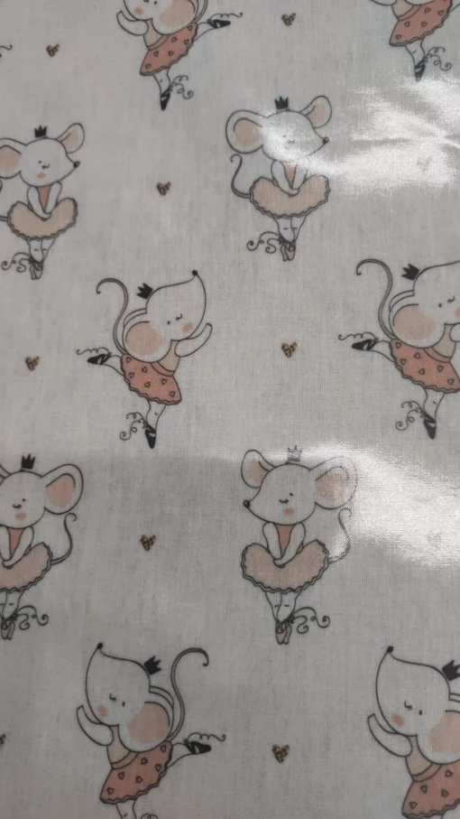 Tela plastificada | Estampado infantil | Ratón bailarina