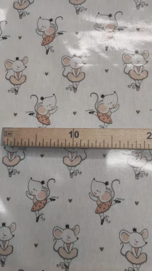Tecido Plastificado | Estampado Infantil | Ratinha Bailarina - Imagen 2