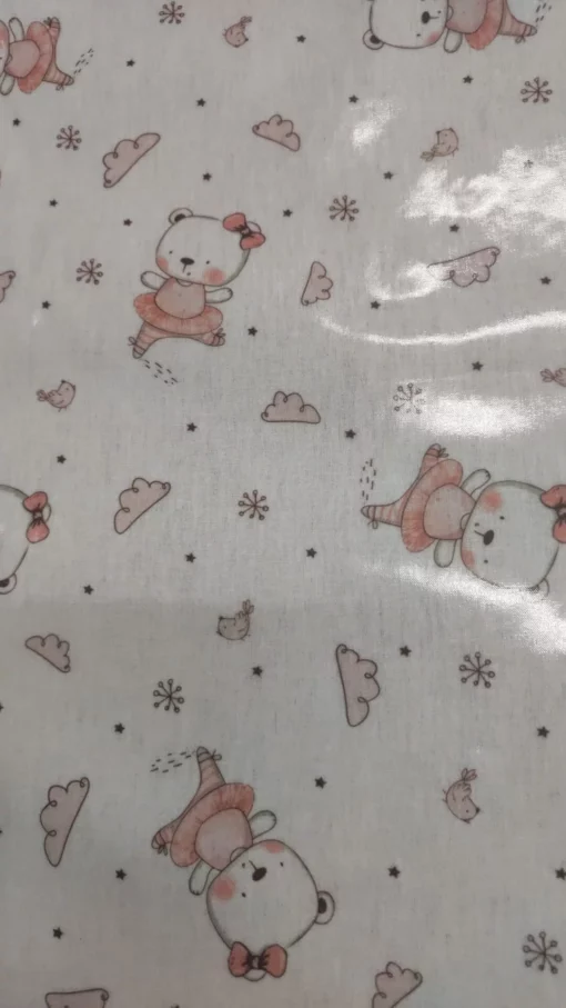 Tecido Plastificado | Estampado Infantil | Ursinha Bailarina