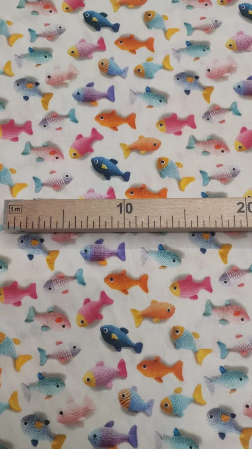 Tecido 100% Algodão | Estampa 3D | Estampado Infantil | Peixinhos – Image 3