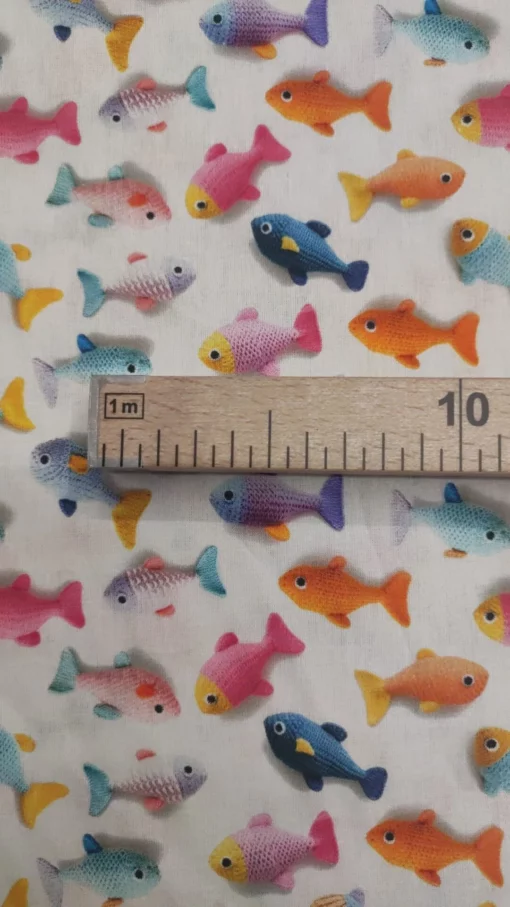 Tecido 100% Algodão | Estampa 3D | Estampado Infantil | Peixinhos – Image 4